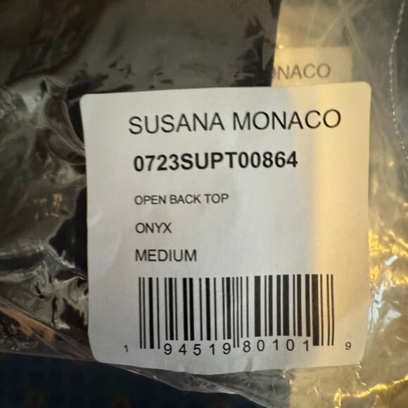Susana Monaco Open Back Top in Black NWT Size Medium - Picture 8 of 8